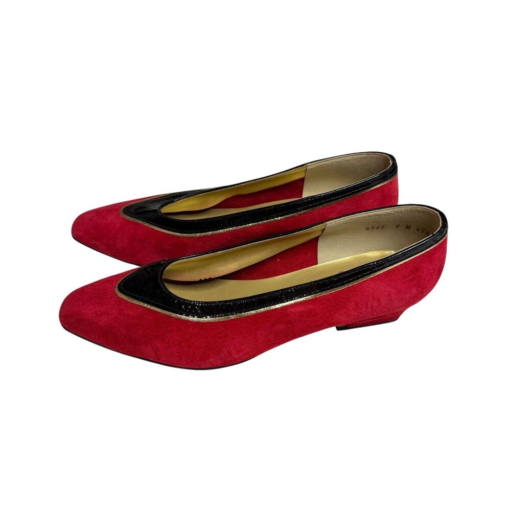 California Magdesians Pumps Shoes Suede Patent Leather Women Red Black 9 Wide